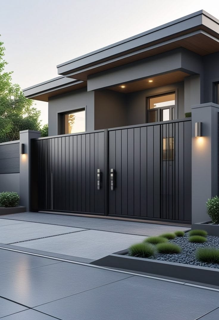 Modern home with premium garage door
